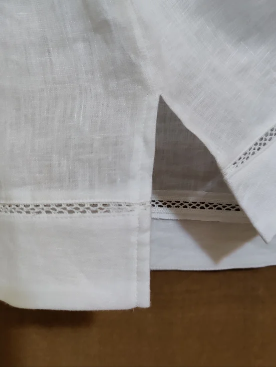 J. McLaughlin Sleeveless Relaxed Fit Linen Tunic Top - White, Size M - Picture 5 of 9